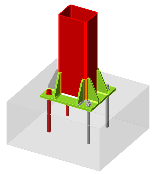 Column base plate connections