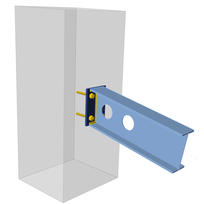 Anchoring with inclined beam and openings