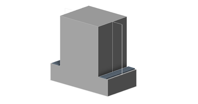 Analyses of behavior inverted T beam, which is supported by Patch Support. Calculated in IDEA StatiCa DETAIL.