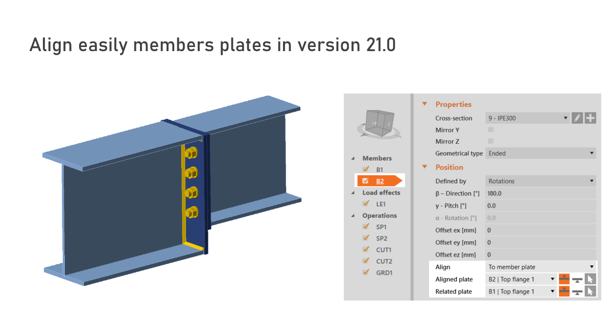 Alignment of the member plate to another one