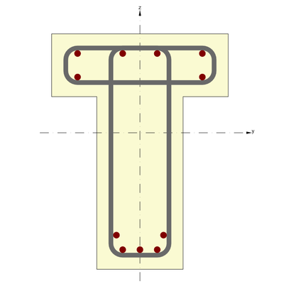 Reinforced concrete T-section