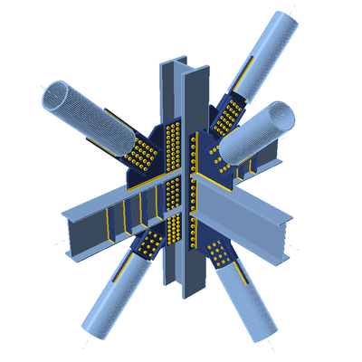 IDEA StatiCa Connection theoretical background for the advanced structural design of steel connections.  Structural design of welded and bolted steel connections using the Component Based Finite Element Model (CBFEM).