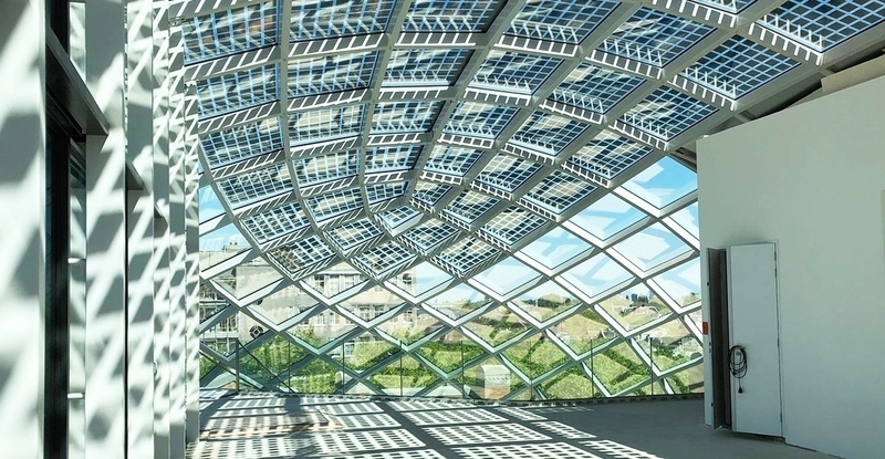 Glass roof topping, Amsterdam, Netherlands