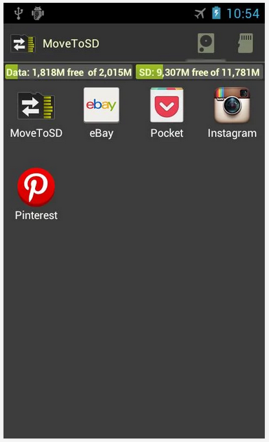 Move to SD App Screenshot