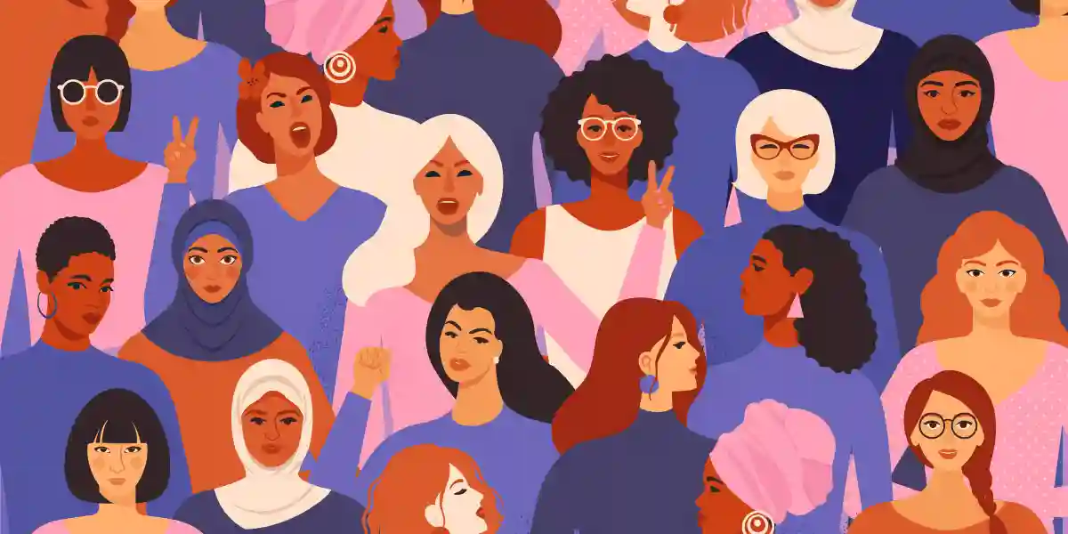 several women in intersectional feminism graphic