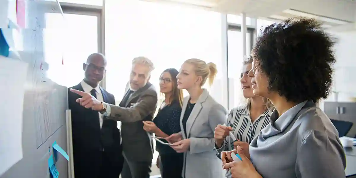 A group of frontline leaders developing new strategies