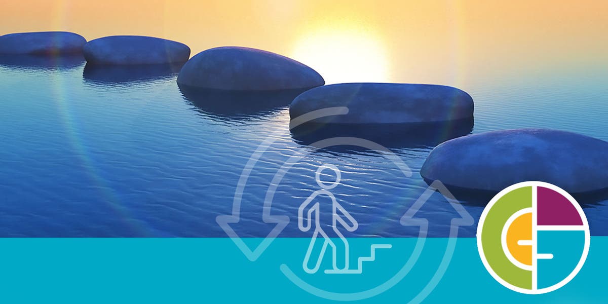 photo of rocks in a line with the sun setting in the background to show this latest release from the global leadership forecast series is the leadership transitions report 2021