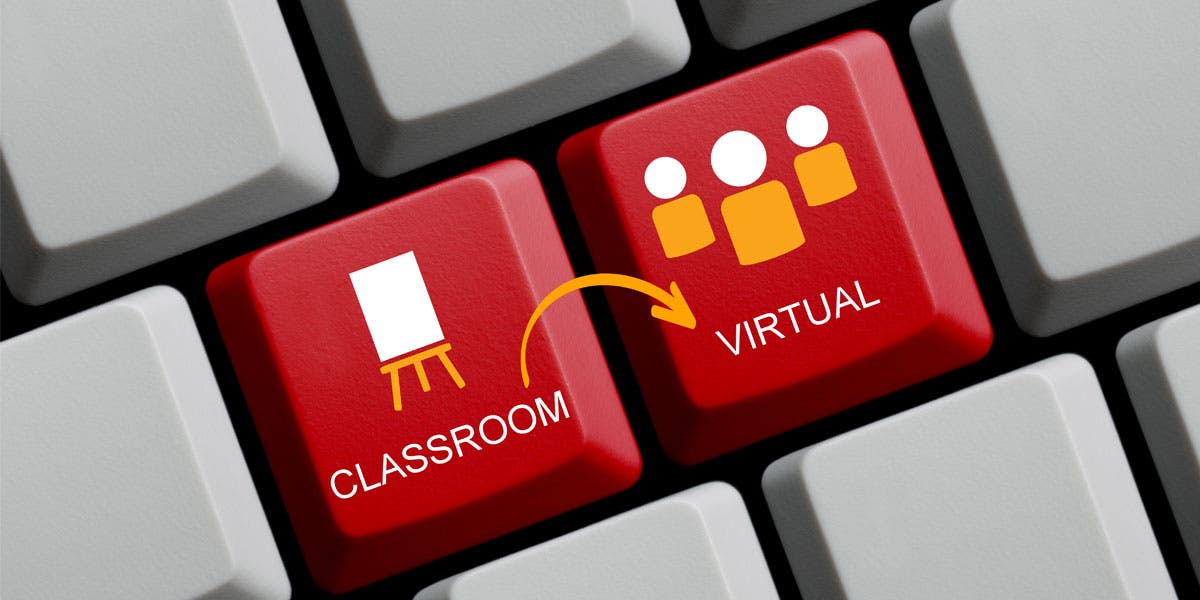 keyboard showing moving from classroom to virtual learning