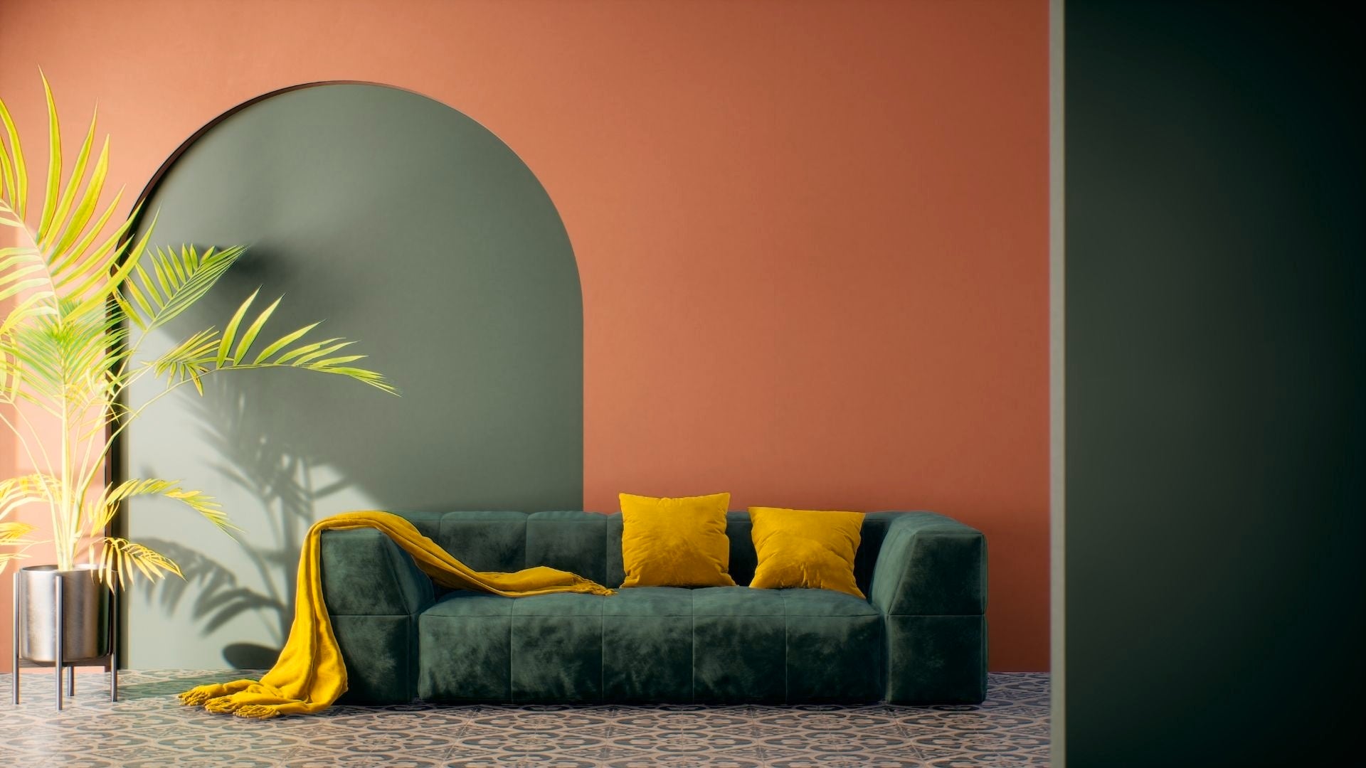green couch - cosy interior