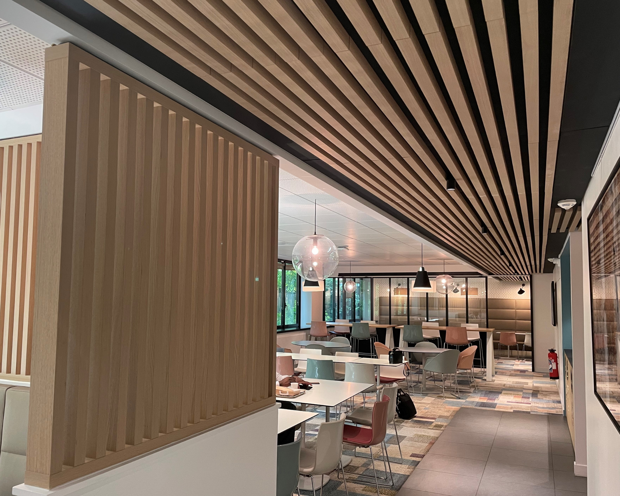 dining space - slats - ceiling slats 