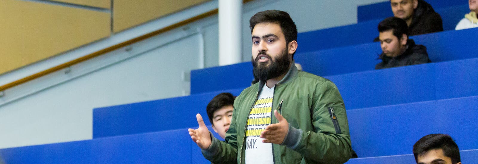 A student talking to his lecturer