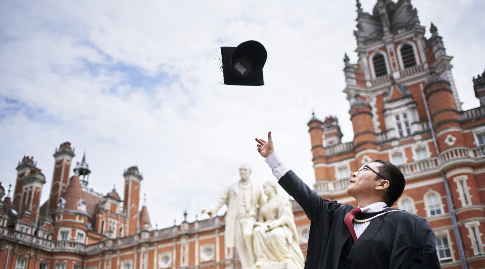 Graduate throwing their cap in the air