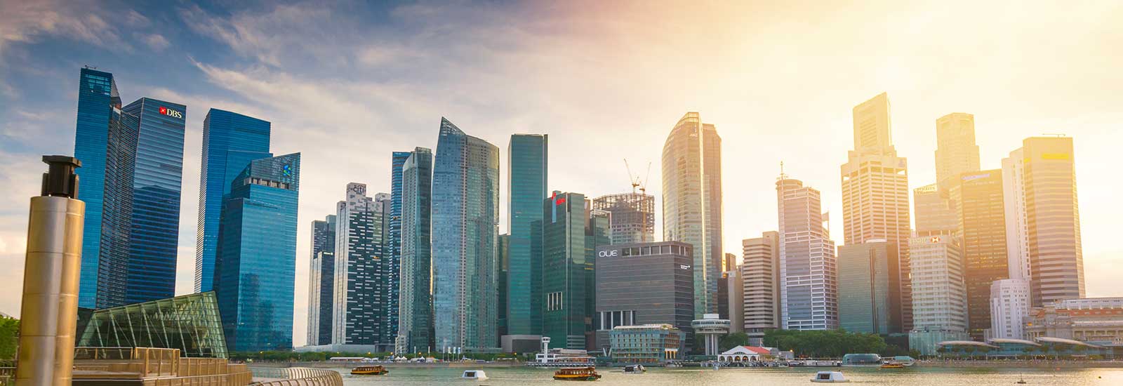 The Singapore city skyline