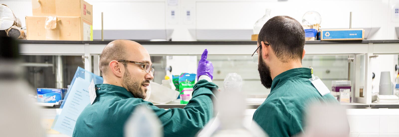 Strathclyde science students in lab
