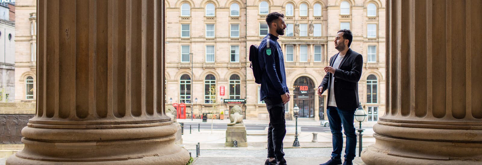 Two students in Liverpool.