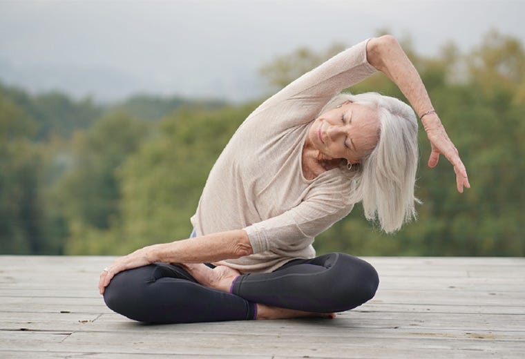Woman stretching
