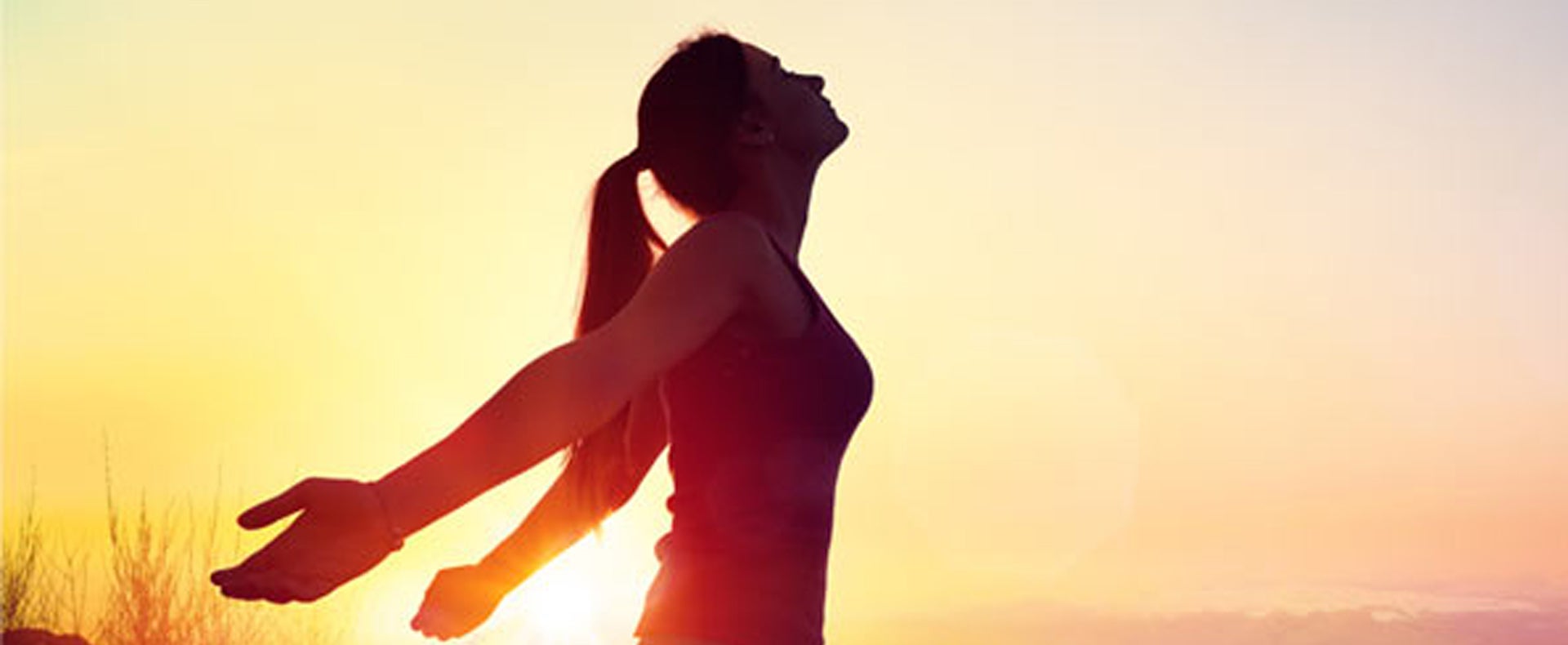 Person in sunrise