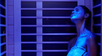 Blue Light in Sauna