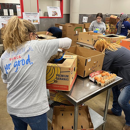 First Command Force for Good volunteers at the Tarrant Area Food Bank