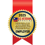Award for being the 2025 Top Veteran-Friendly Employer by U.S. Veterans Magazine