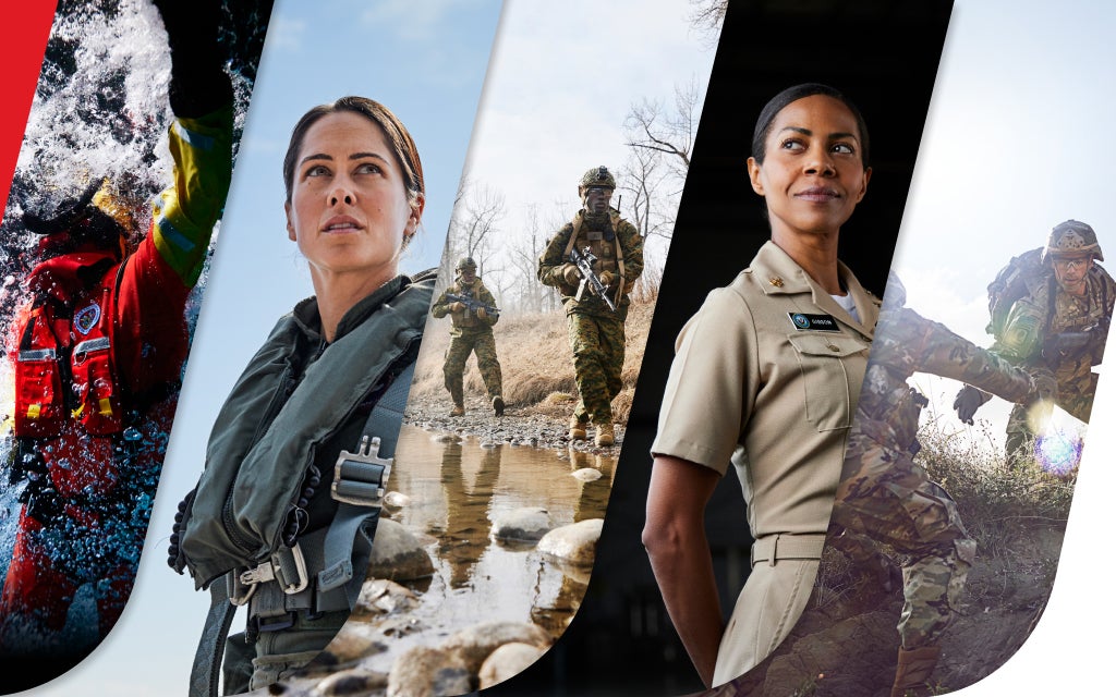 Collage of servicemembers from different branches of service.