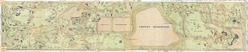 Modified ground plan of Central Park, New York City, by Frederick Law Olmsted and Calvert Vaux, 1868 (Wikimedia commons)