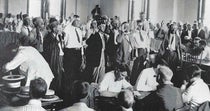 The jury for the Scopes trial being sworn in, July 10, 1925, in Dayton, Tennessee (famous-trials.com)
