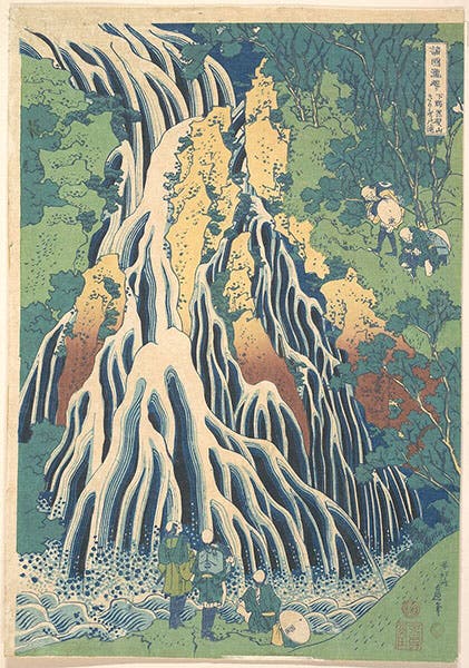 Kirifuri Waterfall at Kurokami Mountain in Shimotsuke from the series A Tour of Waterfalls in Various Provinces, by Katsushika Hokusai, 1830-32, Metropolitan Museum of Art (metmuseum.org)