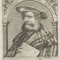 Portrait of Claudius Ptolemy of Alexandria, engraving by Theodor de Bry, in Icones quinquaginta virorum illustrium, by Jean Jacques Boissard, vol. 2, p. 310, no. 47, 1597-99 (Linda Hall Library)