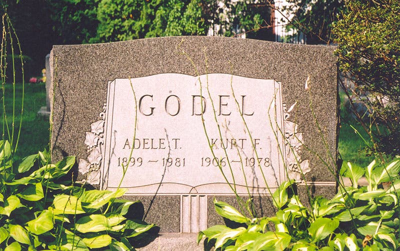 Tombstone of Kurt and Adele Gödel, Princeton Cemetery (Wikimedia commons)