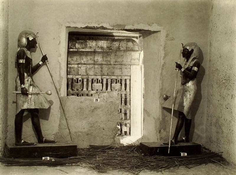 Entrance to the burial chamber, opened Feb. 17. 1923, tomb of Tutankhamun, photograph by Harry Burton (Wikimedia commons)
