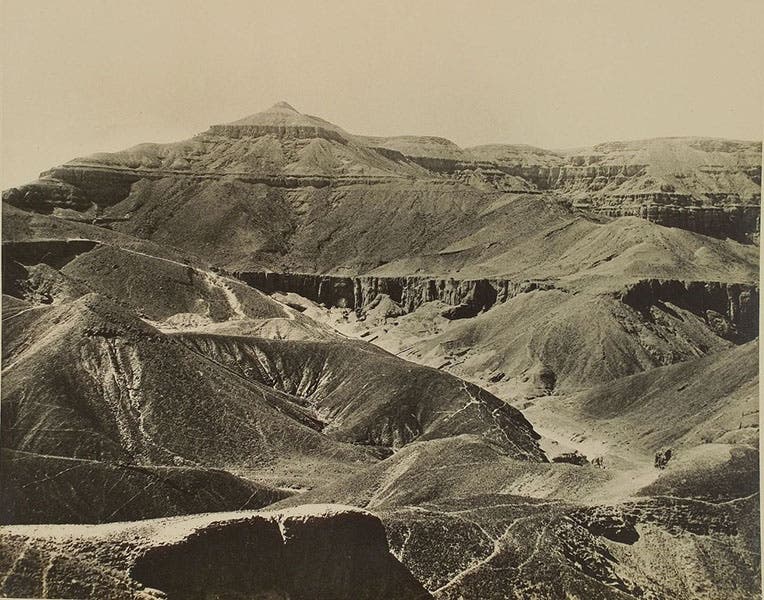 The Valley of the Kings, aerial photograph by Harry Burton, probably 1922 (Wikimedia commons)