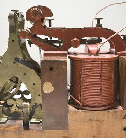 The original telegraph register, built by Alfred Vail, that received the first long-distance telegraph message in 1844, Cornell University (ithacajournal.com)