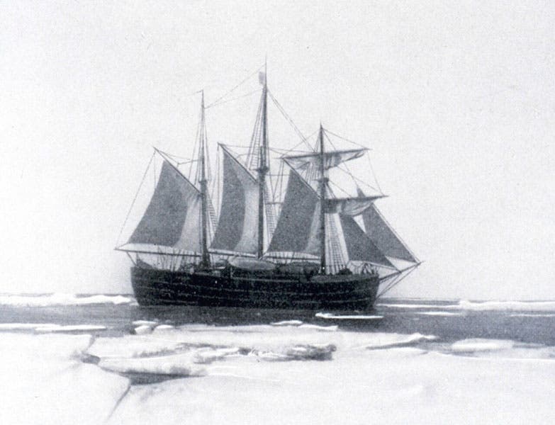 The Fram in Antarctica during Amundsen’s assault on the South Pole, 1910-12 (Wikimedia commons)