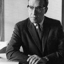 Portrait of Julian Schwinger, photograph, 1965, the year he received a share of the Nobel Prize in Physics, photograph property of the Julian Schwinger Foundation (schwingerfoundation.org)