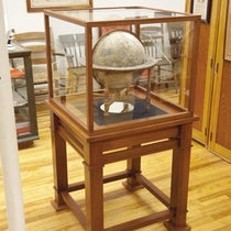 1810 terrestrial globe, by James Wilson, restored, in the Bradford Historical Society Museum, Bradford, Vermont, photo by Larry Coffin (larrycoffin.blogspot.com)