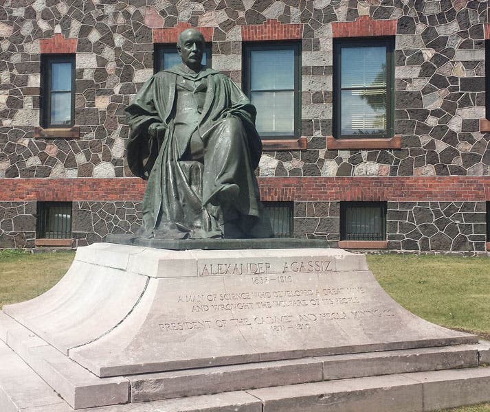 Statue of Alexander Agassiz, bronze sculpture by Paul Wayland Bartlett, Keweenaw National Historical Park, Calumet, Michigan (library.mcz.harvard.edu)