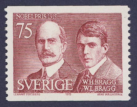 William and Lawence Bagg on a Swedish postage samp, 1975 (jgiesen.de)