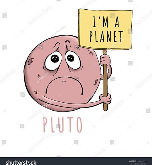 “Sad Pluto,” artwork by Luca Mendieta, Shutterstock (shutterstock.com)