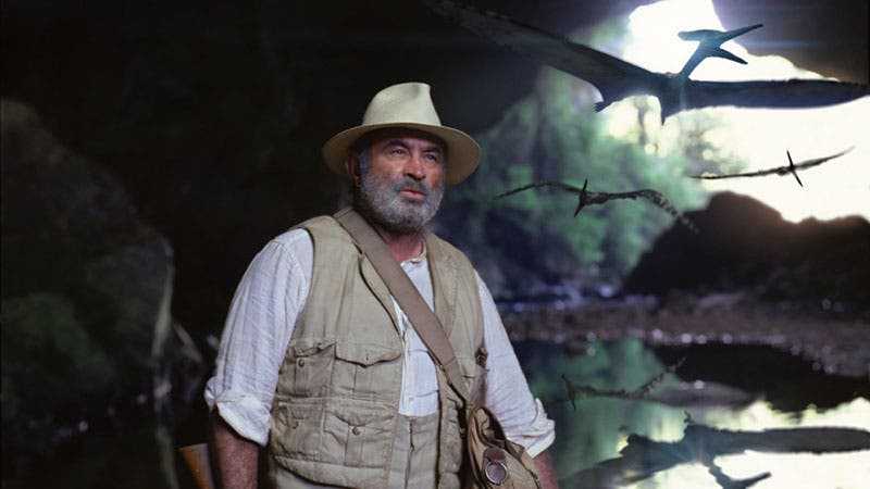 Still frame from The Lost World, 2001, with Bob Hoskins as Professor Challenger (drama.uktv.co.uk)
