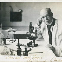 Chales Nicolle in his lab, Pasteur Institute of Tunis, photograph, undated (Wikimedia commons)