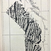 Magnetic field anomalies southwest of Vancouver Island, northeast Pacific Ocean, east and west of the Juan de Fuca ridge, illustrating the Vine-Matthews-Morley hypothesis, in “Spreading of the ocean floor: New evidence,” by F. J. Vine, Science, vol. 154, p.1406, 1966 (Linda Hall Library)