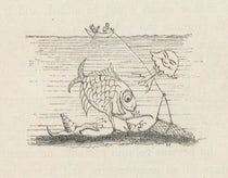 Dredge cartoon, by Edward Forbes, wood-engraved tailpiece  tailpiece to preface of his The Natural History of the European Seas, 1859(Linda Hall Library)