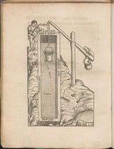 Using an astrolabe to measure the depth of a well, woodcut in Elucidatio fabricae vsusq[ue] astrolabii, by Johannes Stöffler, 1513 (Linda Hall Library)