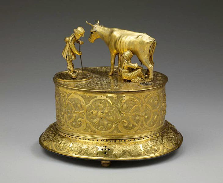 Cow-and-milkmaid automaton clock, made in Poland, ca 1580, bequeathed to the British Museum by Octavius Morgan (britishmuseum.org)