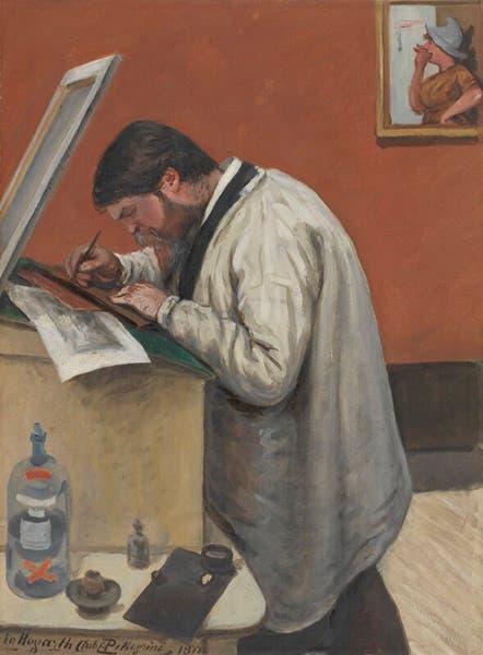 Self-portrait of Carlo Pellegrini, oil and possibly gouache, 1877, National Portrait Gallery, London (npg.org.uk)
