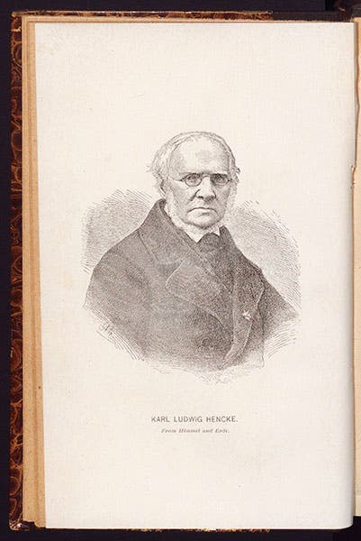 Portrait of Karl Hencke, January 1891 issue of The Sidereal Messenger, Jan. 1891 (Linda Hall Library)