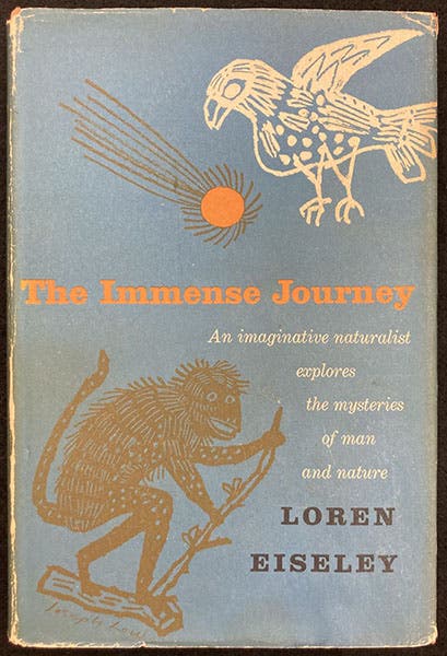 Dust jacket, The Immense Journey, by Loren Eiseley, 1957 (author’s copy)