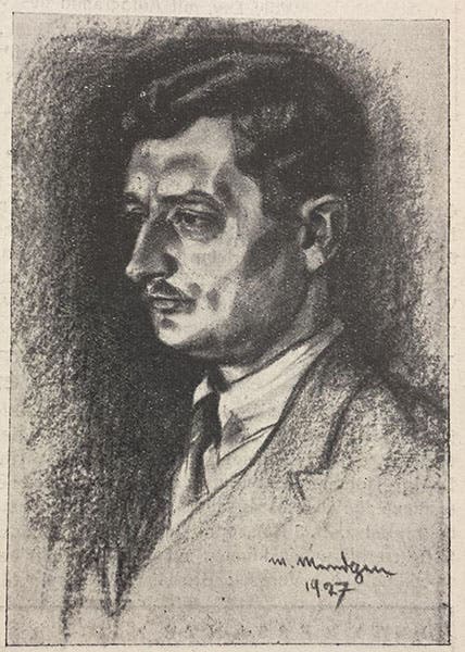 Portrait of Hermann Oberth, Die Rakete, vol. 1, p. 139, 1927 (Linda Hall Library)