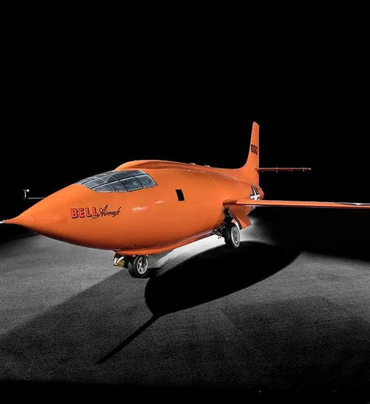 Bell X-1 that broke the sound barrier on Oct. 14, 1947, piloted by Chuck Yeager, on display at the National Air and Space Museum, Smithsonian Institution (airandspace.si.edu)